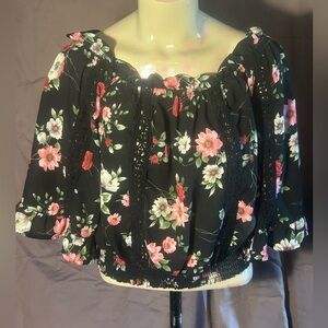 Chic Floral Off-Shoulder Blouse